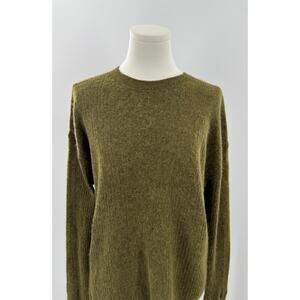 Madewell Moss Green Alpaca Blend Crewneck Sweater Small Fuzzy Knit